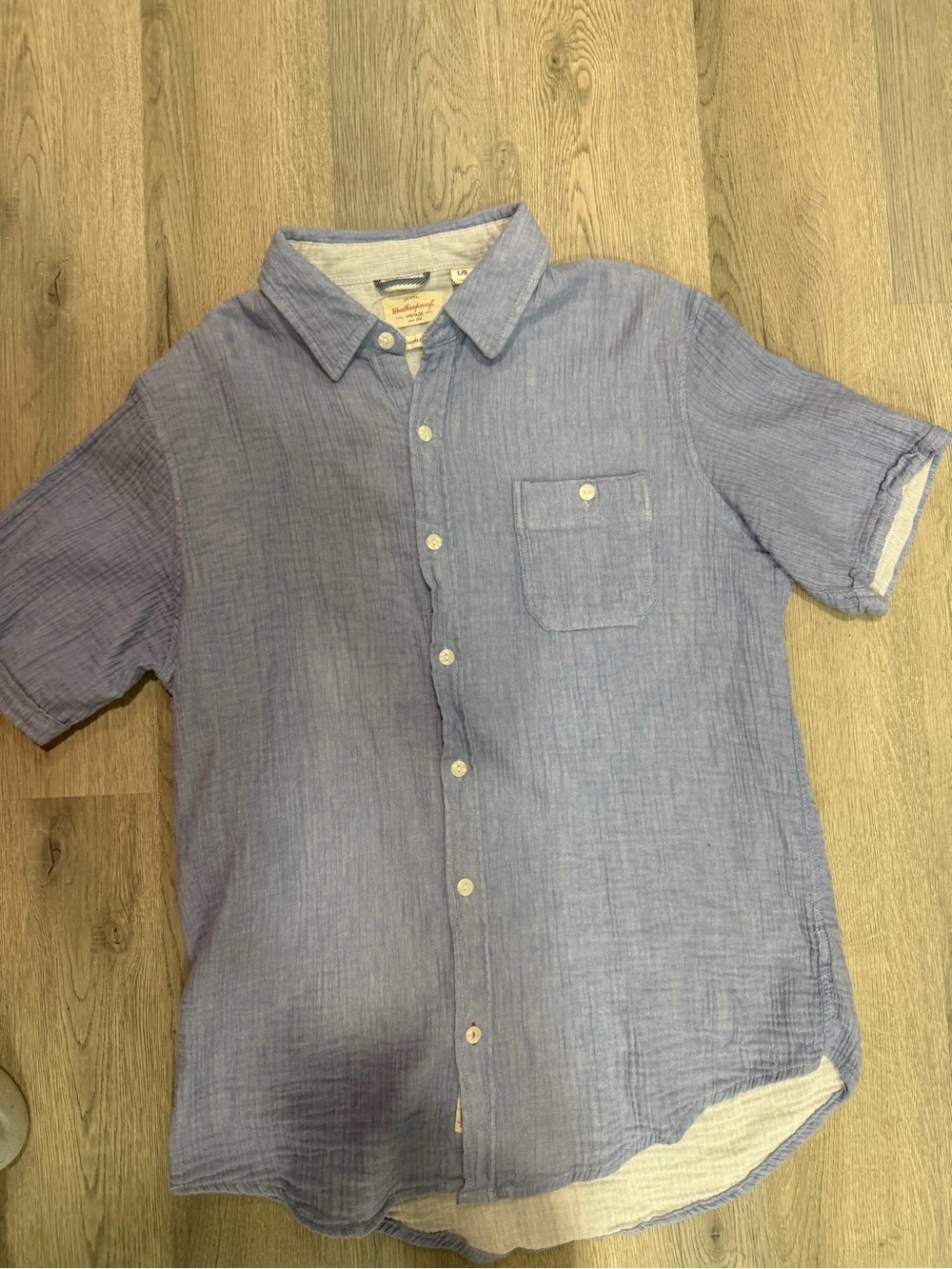 Weatherproof Light Blue Short-Sleeve Button-Down Shirt